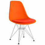Eames Molded Plastic Side Chair with Orange Seat Pad by Herman Miller (Brand New- 97 Available)