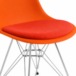 Eames Molded Plastic Side Chair with Orange Seat Pad by Herman Miller (Brand New- 97 Available)