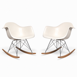 Eames Molded Plastic Armchair, Rocker Base from Herman Miller, Pair of