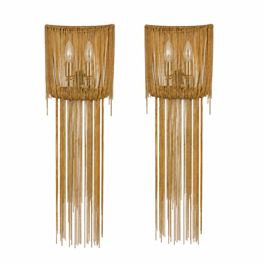 Clutch Modern Alee Large Sconce Staggered Draped Chain, Pair of