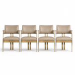 Set of 4 Jamie Dining Chairs by Artistic Frame Company in Polished Brass Metal Finish