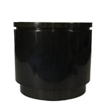 Contemporary Drum Occasional End Table with Tinted Glass Top