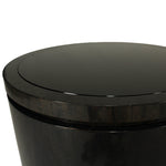 Contemporary Drum Occasional End Table with Tinted Glass Top