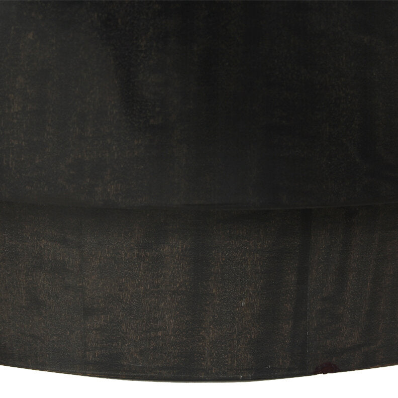Contemporary Drum Occasional End Table with Tinted Glass Top