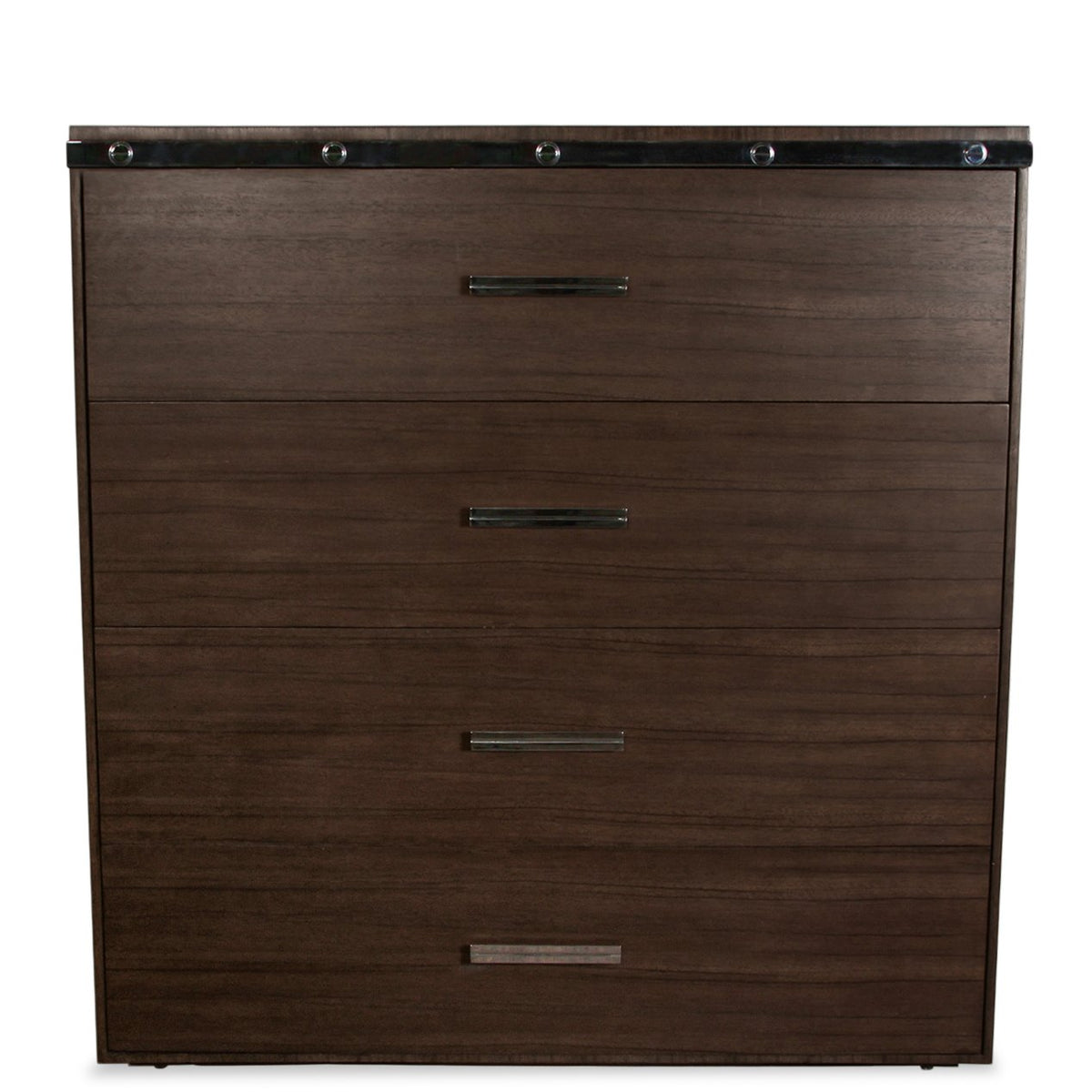 Contemporary Dresser with Silver Pulls