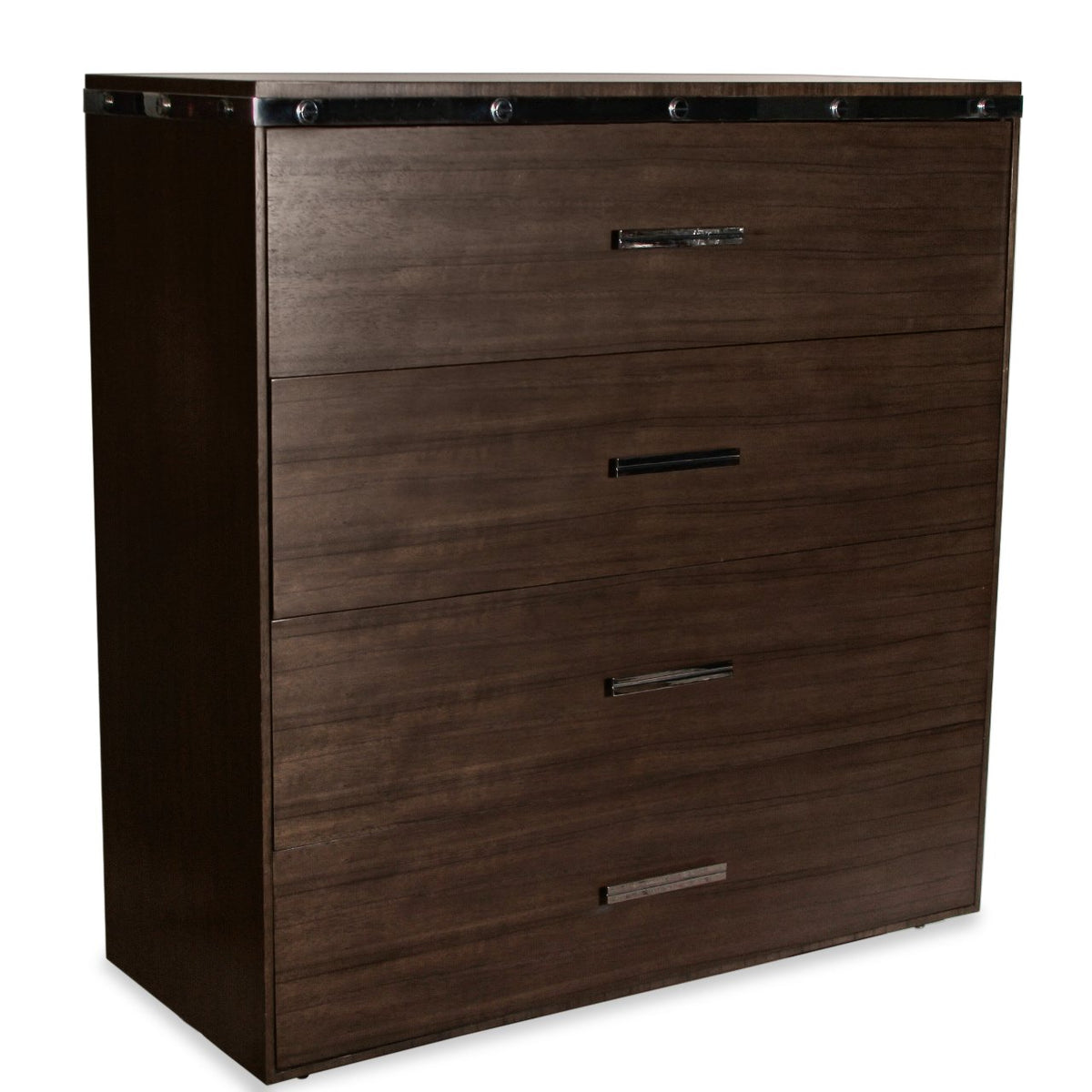 Contemporary Dresser with Silver Pulls