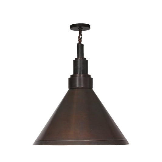 Contemporary Industrial Patinated Bronze  Pendant Light in the Style of Christian Liaigre