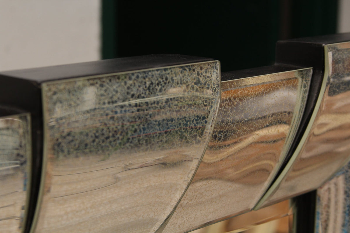 Contemporary Mirror with Antiqued Mirror Frame
