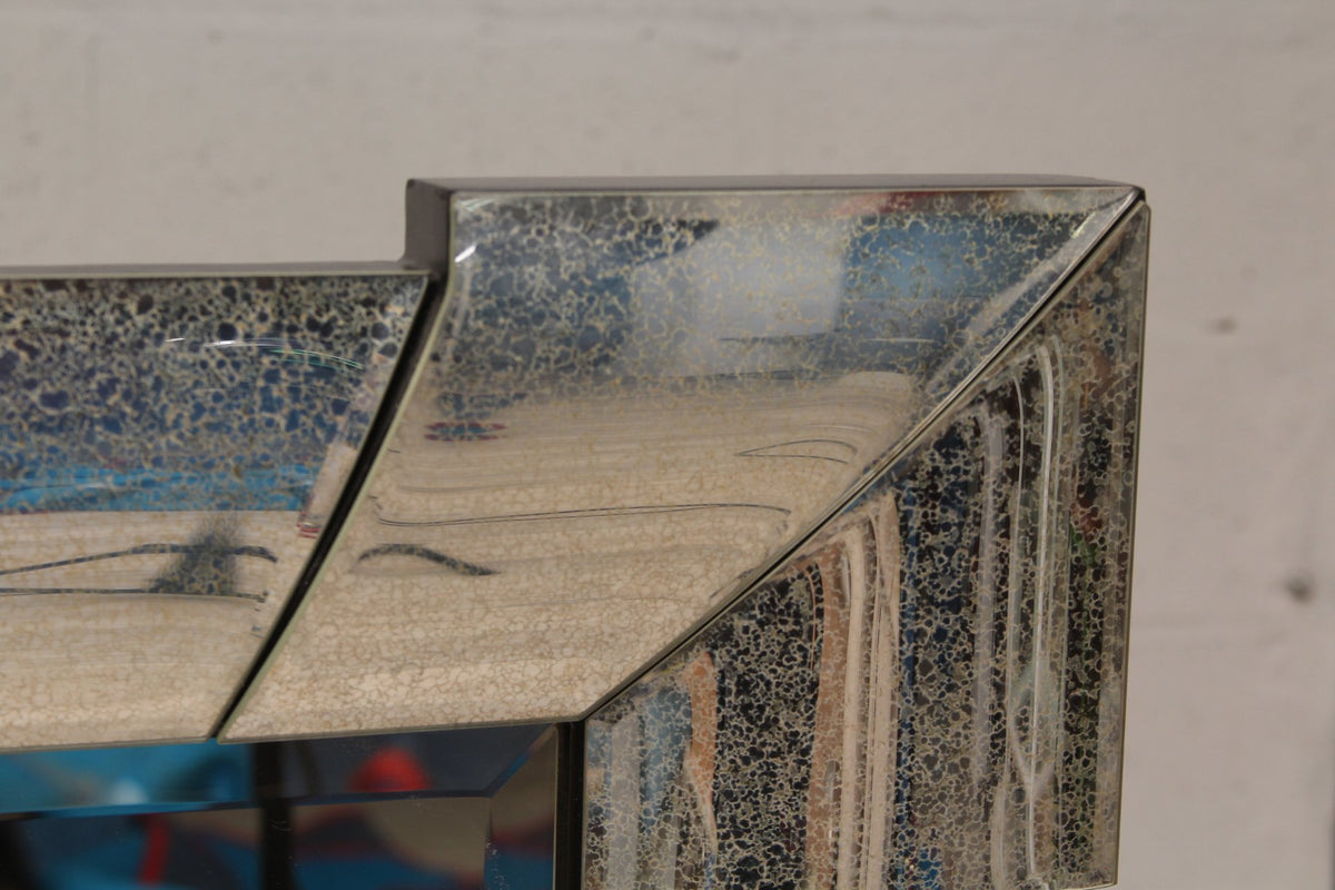 Contemporary Mirror with Antiqued Mirror Frame