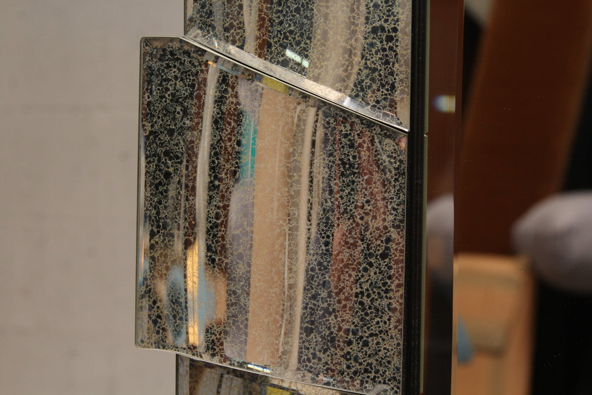 Contemporary Mirror with Antiqued Mirror Frame