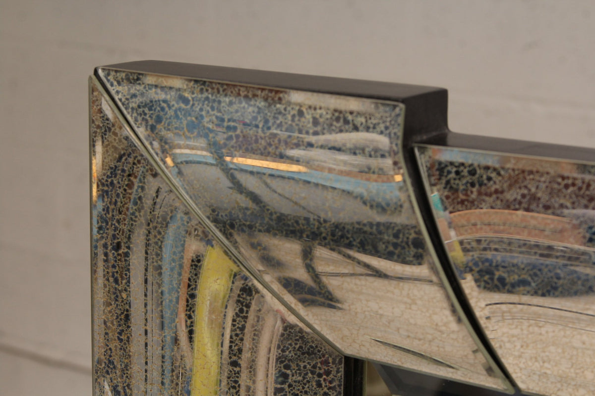 Contemporary Mirror with Antiqued Mirror Frame