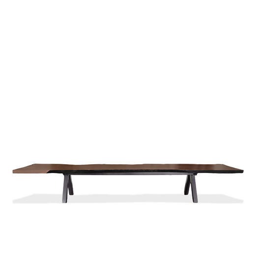 Custom 16.25 Feet Double Slab Claro Walnut with Cantilever Base Table - George Nakashima Inspired