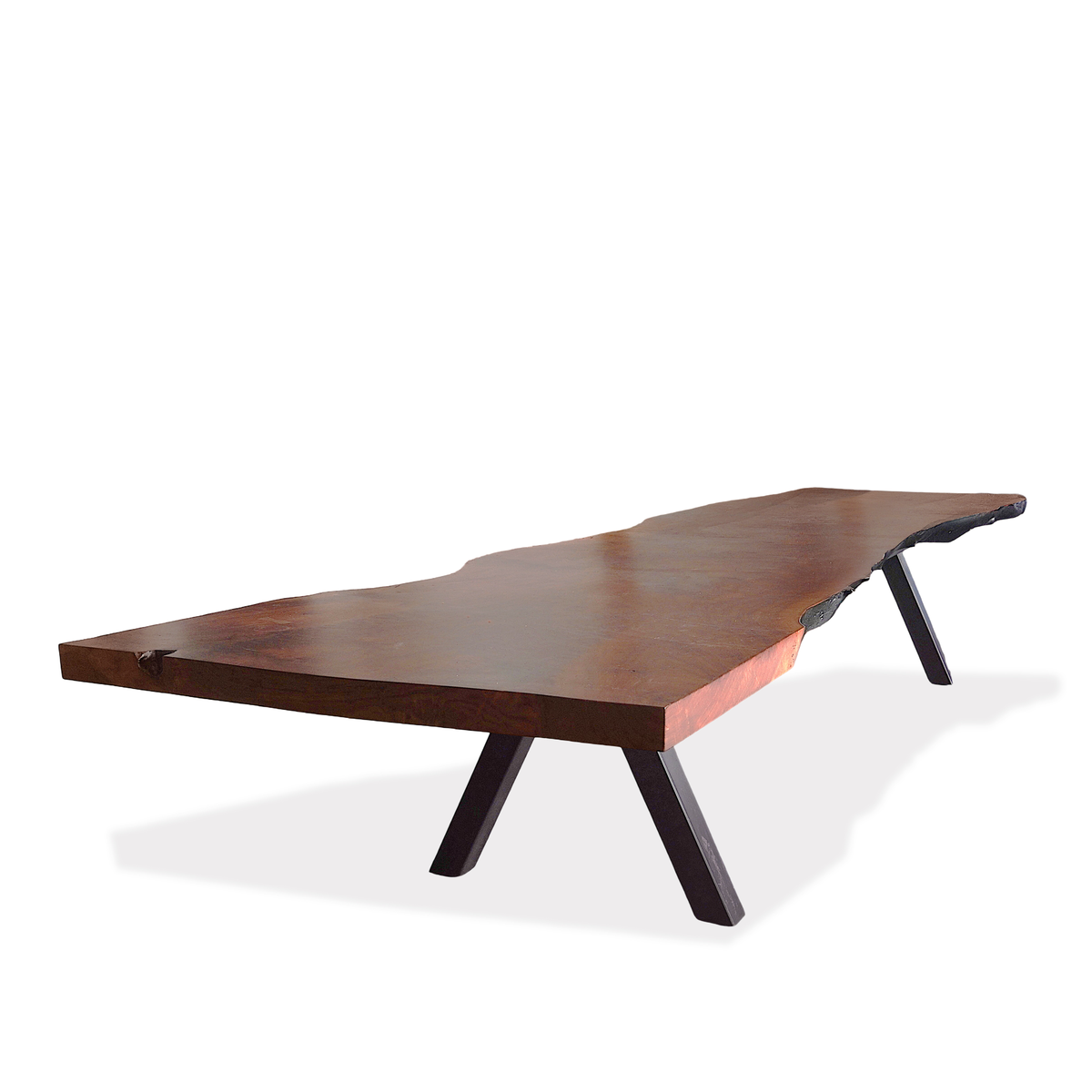Custom 16.25 Feet Double Slab Claro Walnut with Cantilever Base Table - George Nakashima Inspired