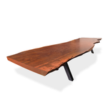 Custom 16.25 Feet Double Slab Claro Walnut with Cantilever Base Table - George Nakashima Inspired