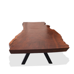 Custom 16.25 Feet Double Slab Claro Walnut with Cantilever Base Table - George Nakashima Inspired