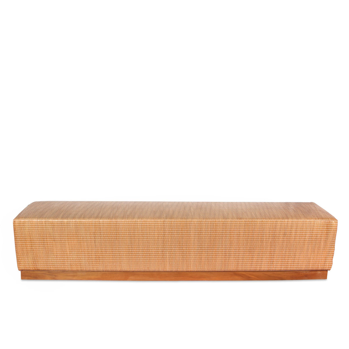 Custom Made Walnut Bench Covered with Italian Leather - Brand New