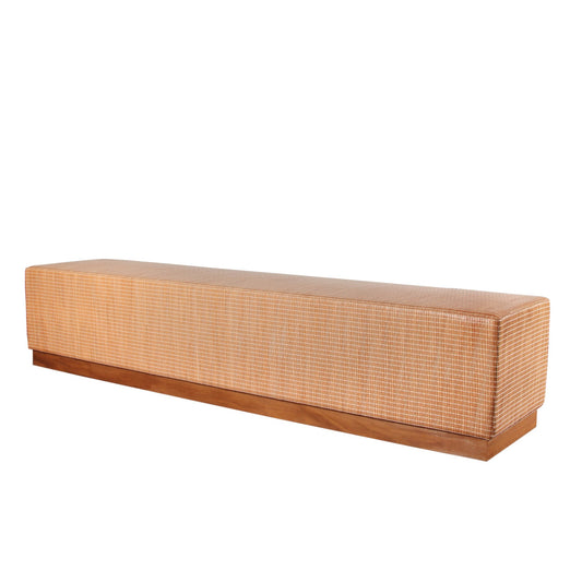 Custom Made Walnut Bench Covered with Italian Leather - Brand New