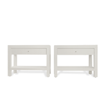 Custom Contemporary Linen Wrapped Nightstands, Pair of