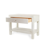 Custom Contemporary Linen Wrapped Nightstands, Pair of