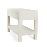 Custom Contemporary Linen Wrapped Nightstands, Pair of
