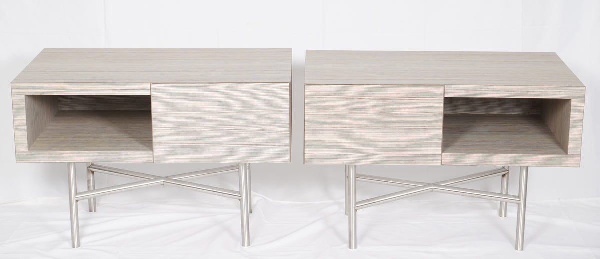 Vicente Wolf Contemporary Nightstands, Pair of
