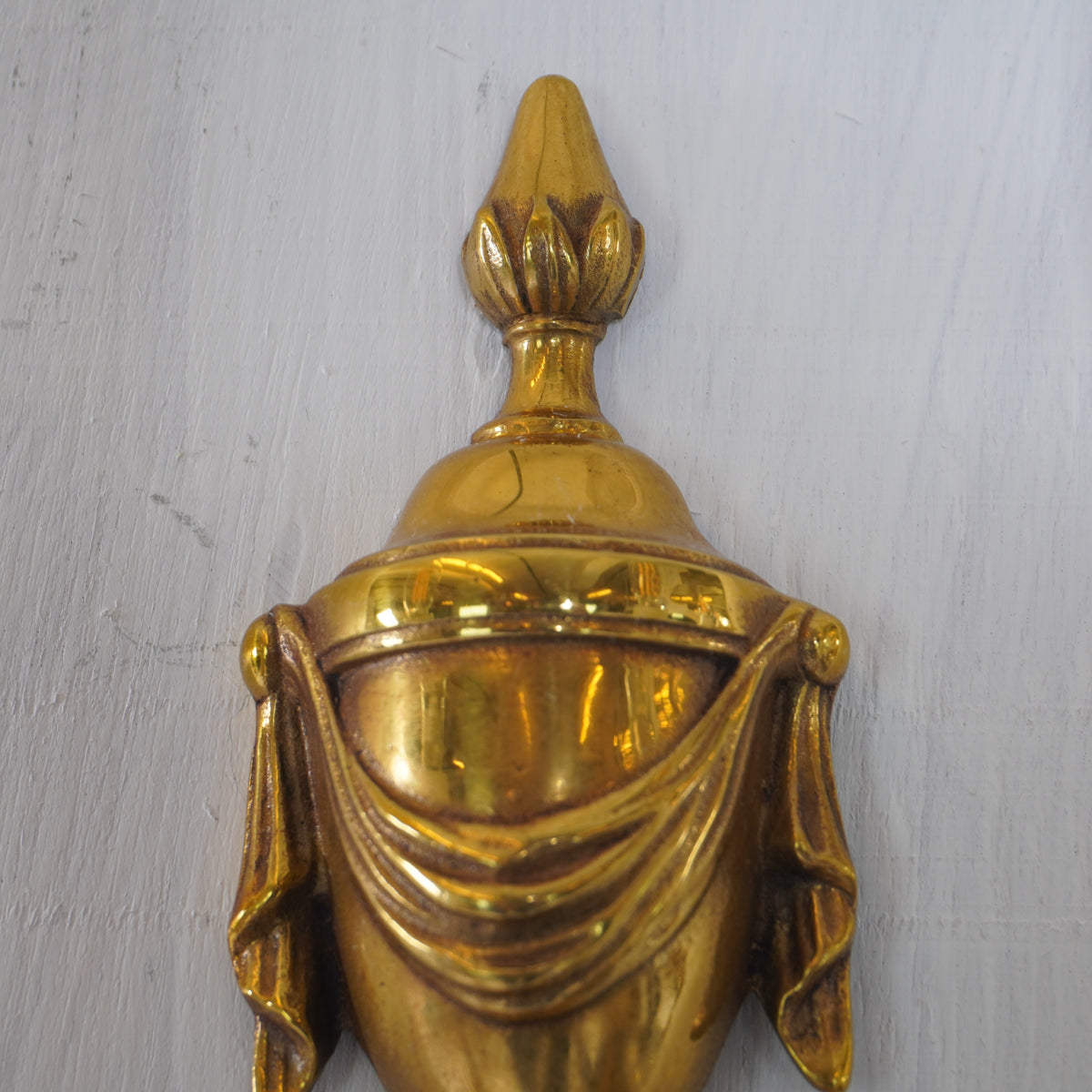 Luminaire d'Art French Empire Louis XVI Style Double Arm Cast Brass Sconces, Pair of