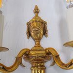 Luminaire d'Art French Empire Louis XVI Style Double Arm Cast Brass Sconces, Pair of