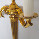 Luminaire d'Art French Empire Louis XVI Style Double Arm Cast Brass Sconces, Pair of