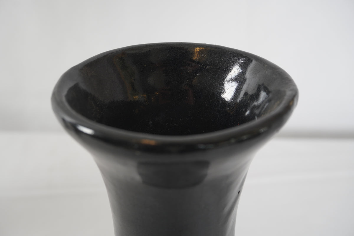Vintage McCoy Drip Glaze Black Onyx Art Pottery Collection, Set of 4