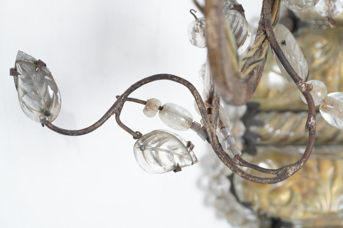Antique Maison Baguès French Silver Leaf Large Sconce C1920s