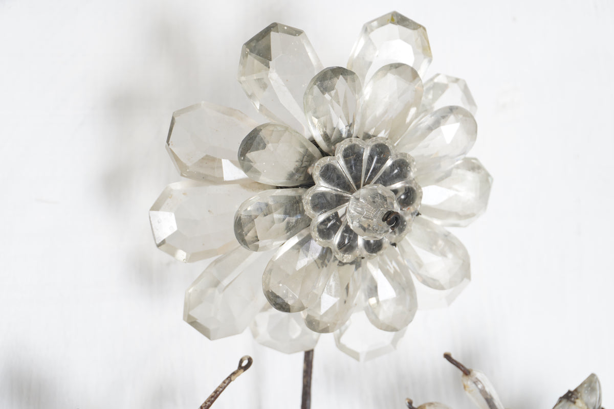 Antique Maison Baguès French Silver Leaf Large Sconce C1920s