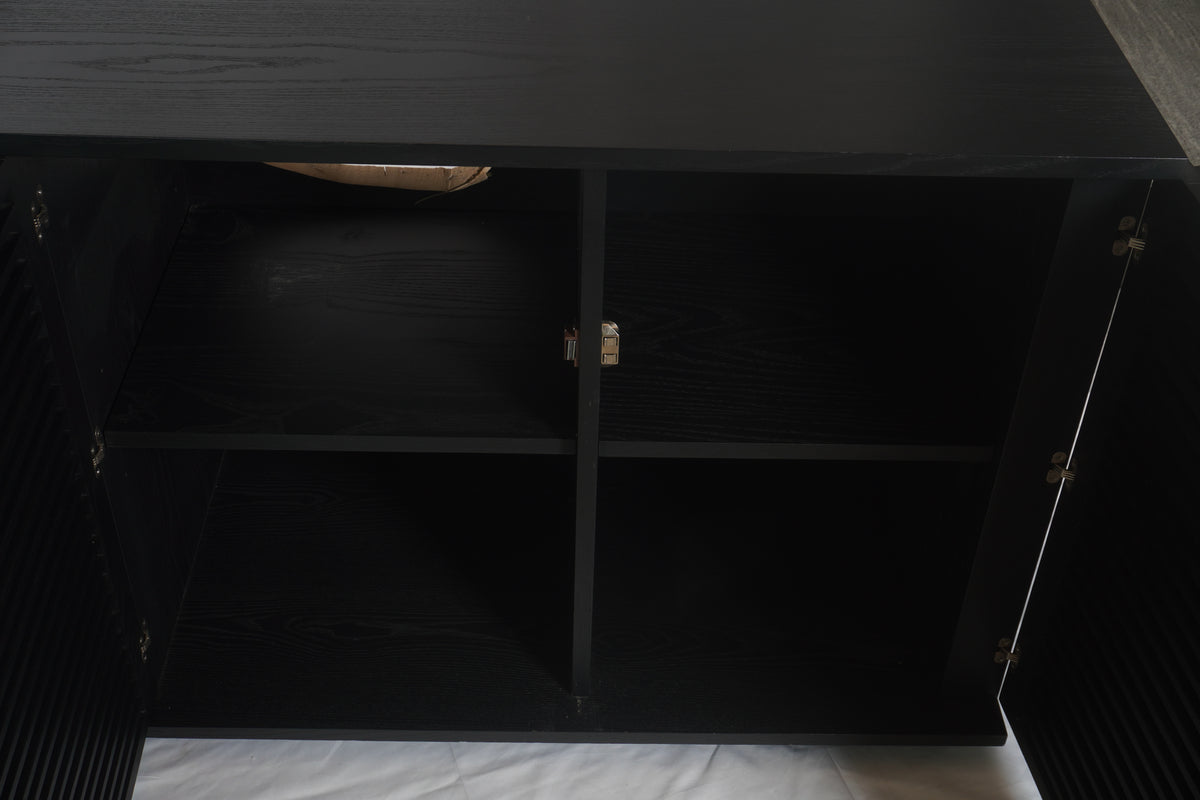 Modern Wood Slat Media Console