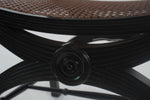 English Regency Style Mahogany and Cane Curule Form Armchairs