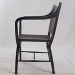 English Regency Style Mahogany and Cane Curule Form Armchairs