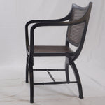 English Regency Style Mahogany and Cane Curule Form Armchairs