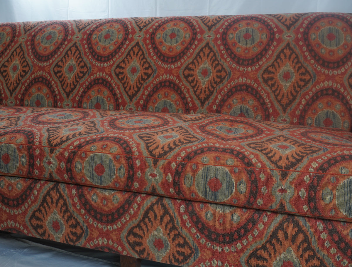 Jonas NY Upholsterer Monte Carlo Sofa with Bursa Suzani Fabric & Custom Pillows