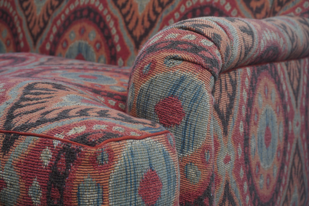 Jonas NY Upholsterer Monte Carlo Sofa with Bursa Suzani Fabric & Custom Pillows