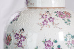 Antique French Edme Samson Armorial Pot w Lid Lamps, Pair of