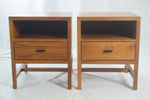 Room and Board Berkeley 1 Drawer Walnut Nighstands, Pair of