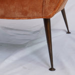 Vintage Italian MCM Style Velvet Lounge Chair (Newly Upholstered)