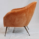Vintage Italian MCM Style Velvet Lounge Chair (Newly Upholstered)