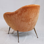 Vintage Italian MCM Style Velvet Lounge Chair (Newly Upholstered)