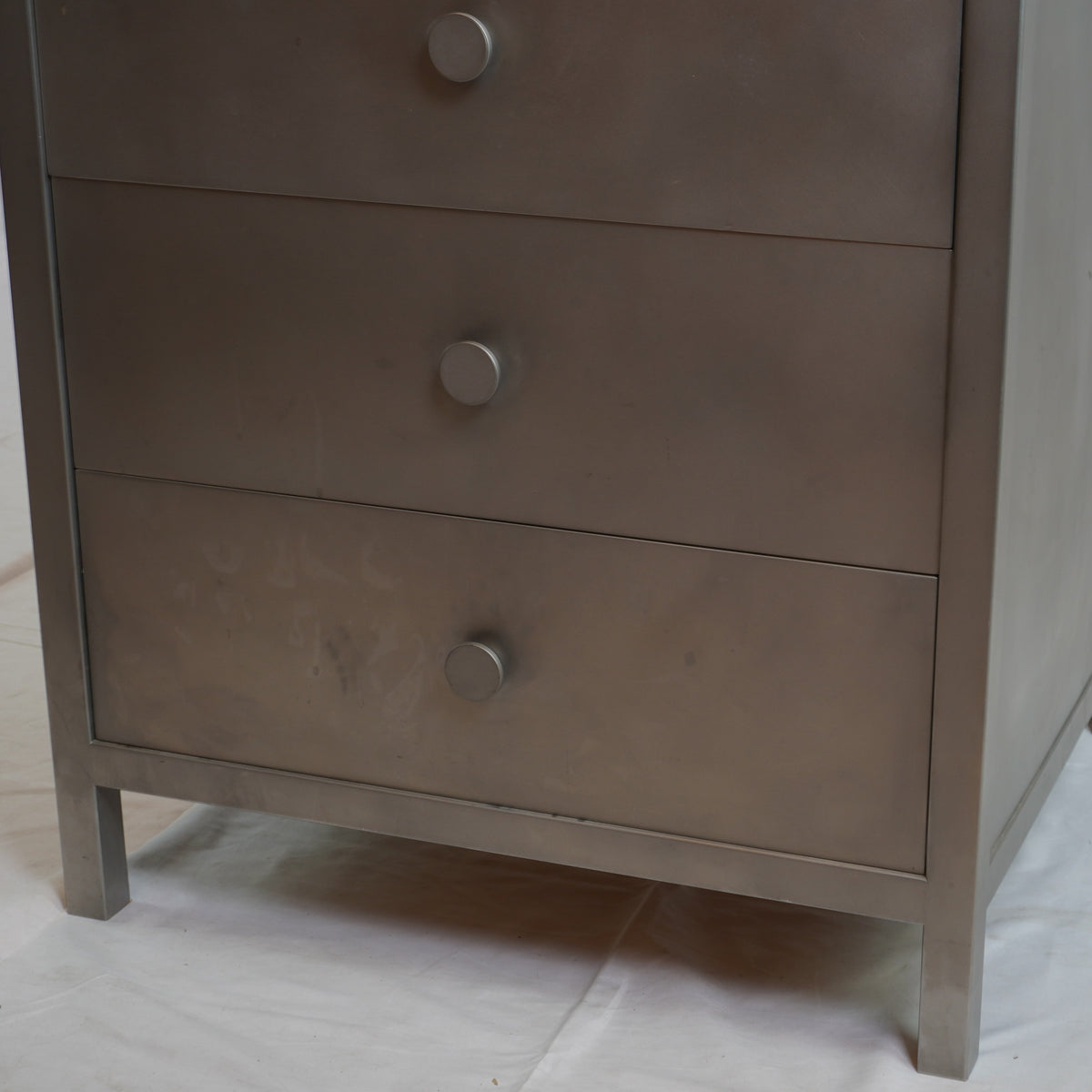 Modern Metal Zinc Wrapped 6 Drawer Dresser