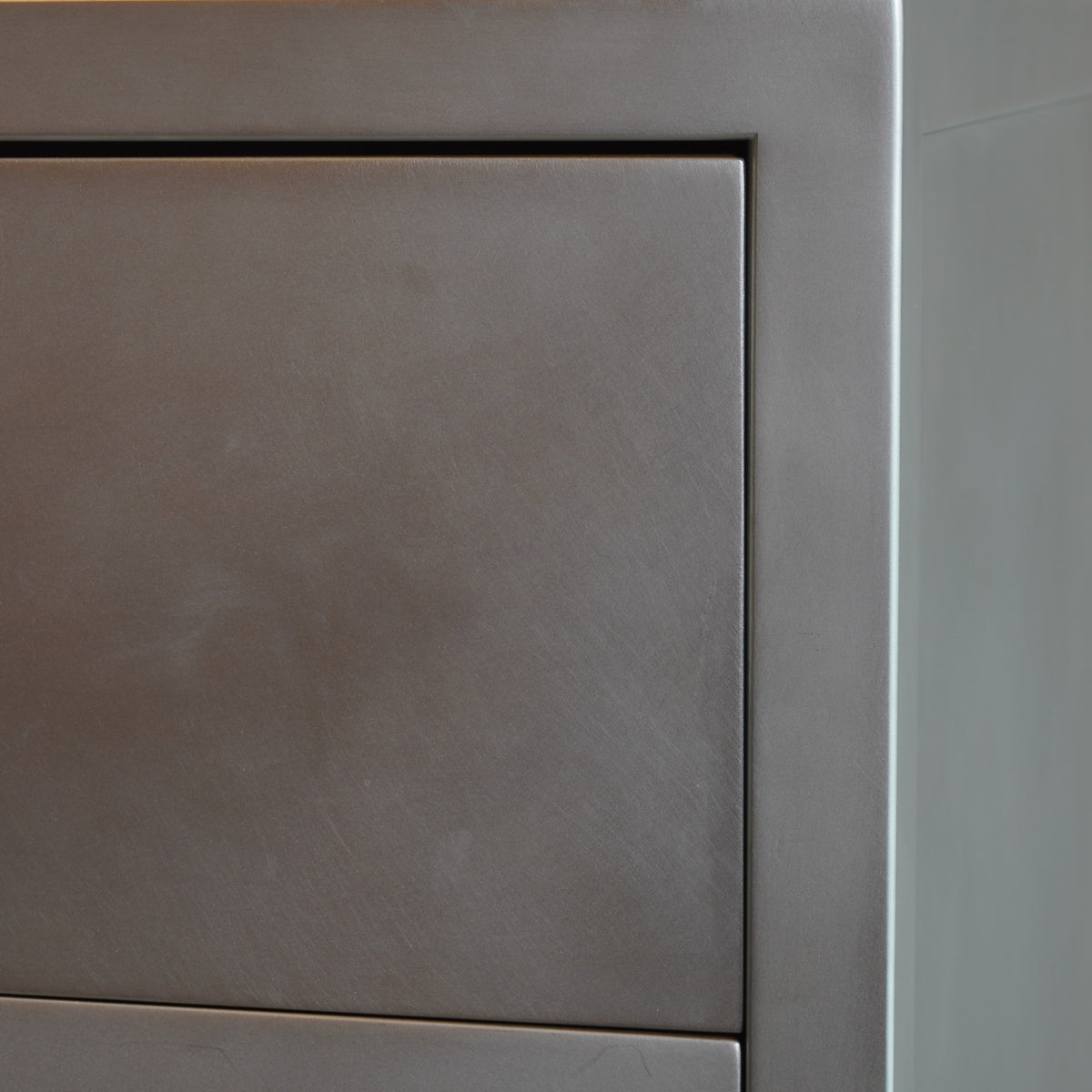 Modern Metal Zinc Wrapped 6 Drawer Dresser
