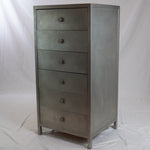 Modern Metal Zinc Wrapped 6 Drawer Dresser