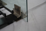 Modern Tempered Glass Fire Screen with Log Rack
