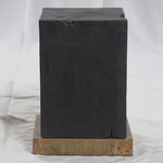 Andrianna Shamaris Modern Burnt Oak Stool on Brass Base