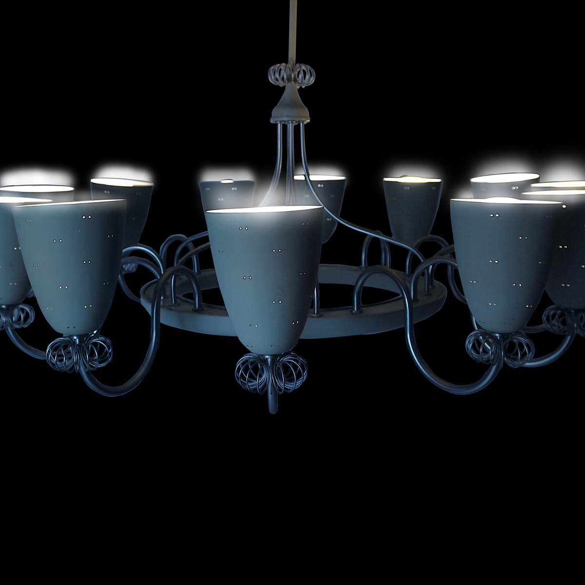 Vintage Paavo Tynell for Lightolier Ballerina Chandelier C1950s