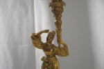 Antique French Empire Gilt and Patinated Bronze Candelabra Table Lamps, Pair of