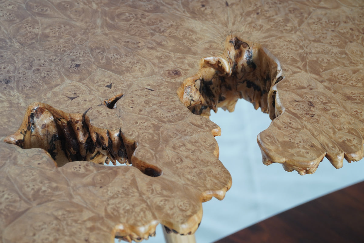 Rare George & Mira Nakashima Burl Slab Arm Lounge Chair, Signed & Dated